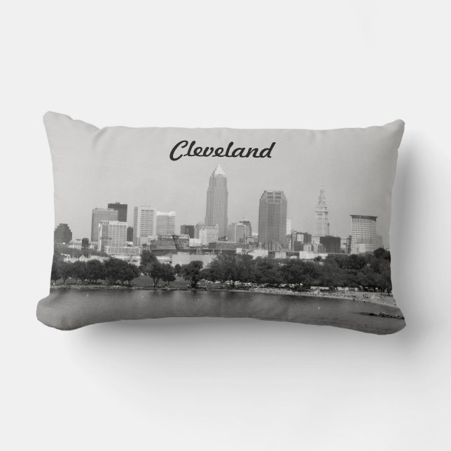 Cleveland Skyline BW Pillow (Front)