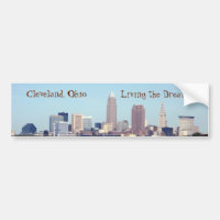 Cleveland Skyline Living the Dream Bumper Sticker