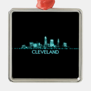 Cleveland Skyline Metal Tree Decoration