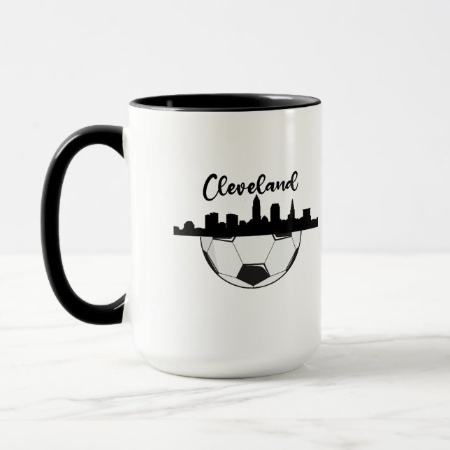 Cleveland Skyline Soccer Mug (Left)