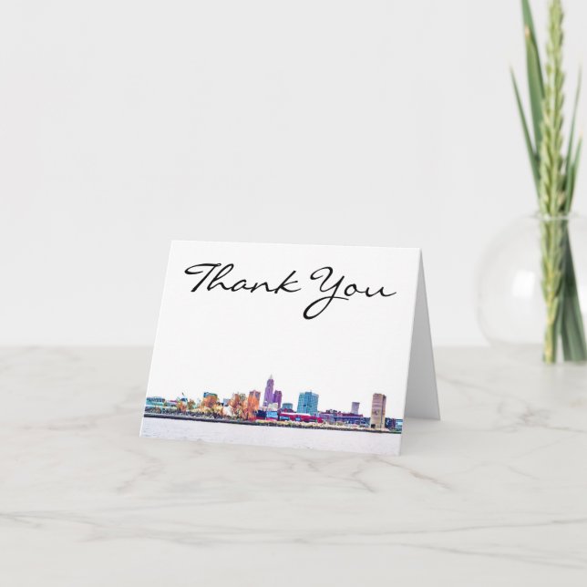 Cleveland Skyline Thank You Card (Front)
