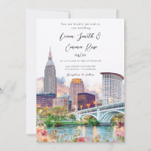 Cleveland Skyline Wedding Invitation