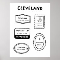 Cleveland - Travel Stamp Collection | Minimalist