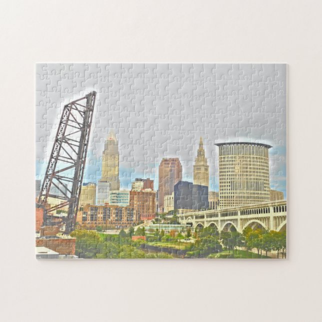Cleveland True Colours Skyline Jigsaw Puzzle (Horizontal)