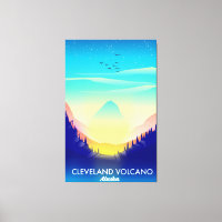 Cleveland Volcano Alaska travel poster