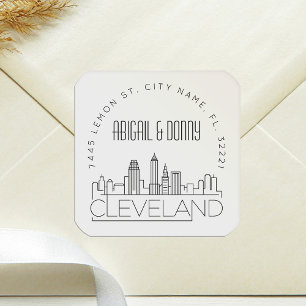 Cleveland Wedding Custom Address Square Sticker