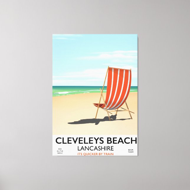 Cleveleys Beach Lancashire seaside poster Canvas Print (Front)