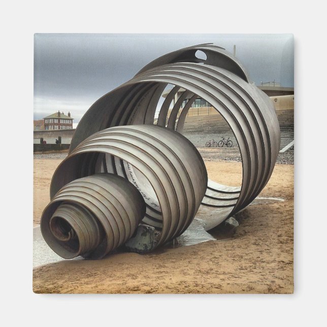 Cleveleys Mary's Shell Sculpture Magnet (Front)