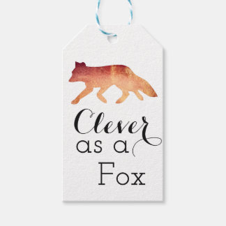 Clever as a Fox Typographical Watercolor Gift Tags