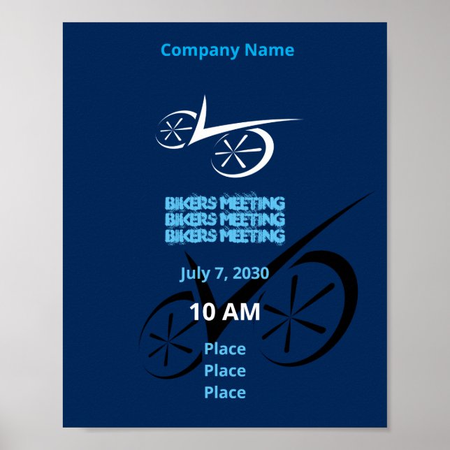Clever Blue Defined Biking Poster (Front)