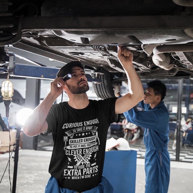 Clever Enough Auto Mechanic Funny Black T-Shirt (Creator Uploaded)