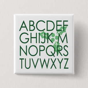 Clever Green Christmas Noel (No L) Nerdy Pun Holly 15 Cm Square Badge