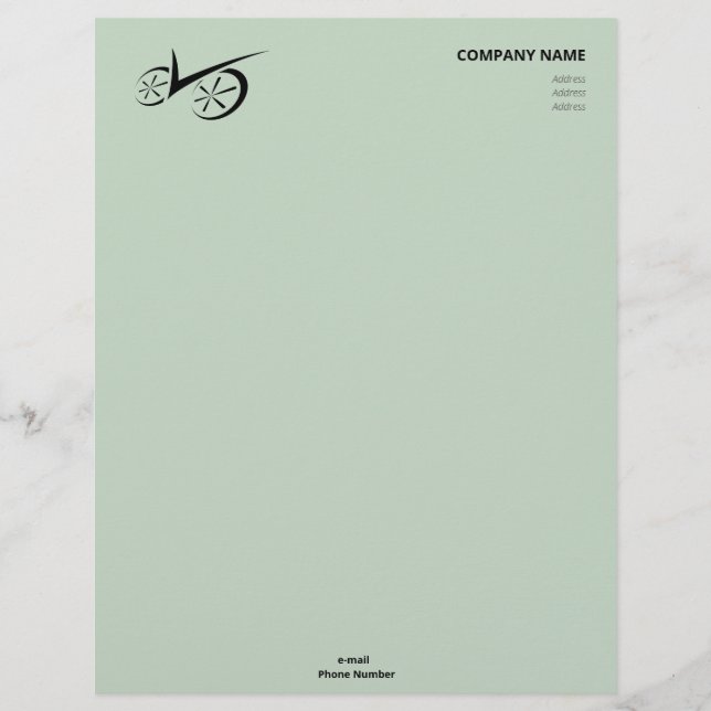 Clever Green Defined Biking Custom Letterhead (Front)