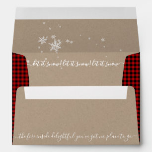 Clever Handwritten Christmas Carol Kraft Paper 5x7 Envelope