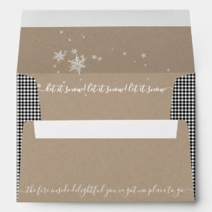 Clever Handwritten Christmas Carol Kraft Paper 5x7 Envelope