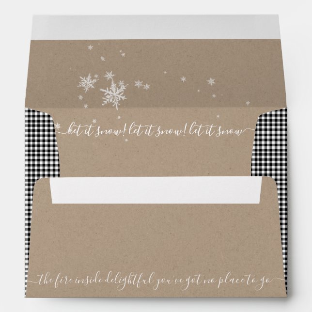 Clever Handwritten Christmas Carol Kraft Paper 5x7 Envelope (Back (Bottom))