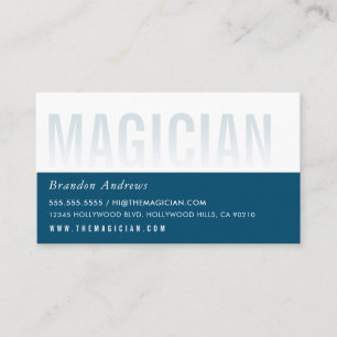 CLEVER OMBRE FADE TEXT minimal modern dark blue Business Card