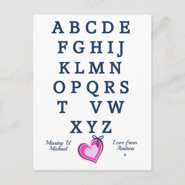 Clever Romantic Missing You Distance Postcard (Front)