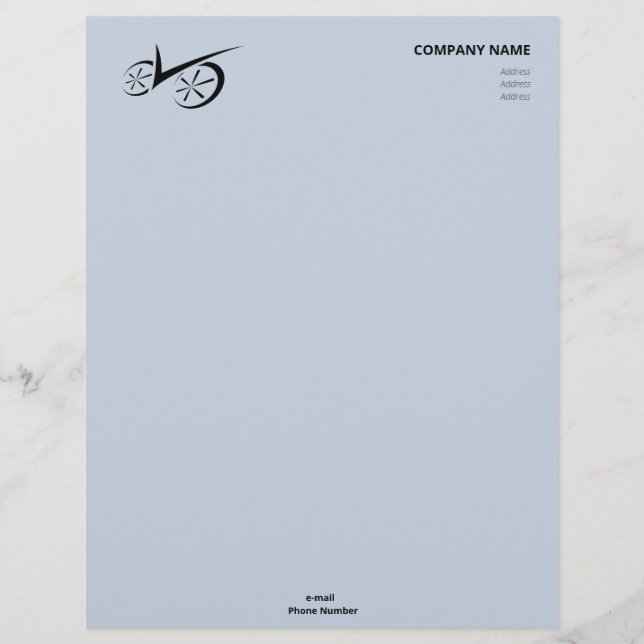 Clever Watercolor Defined Biking Custom Letterhead (Front)