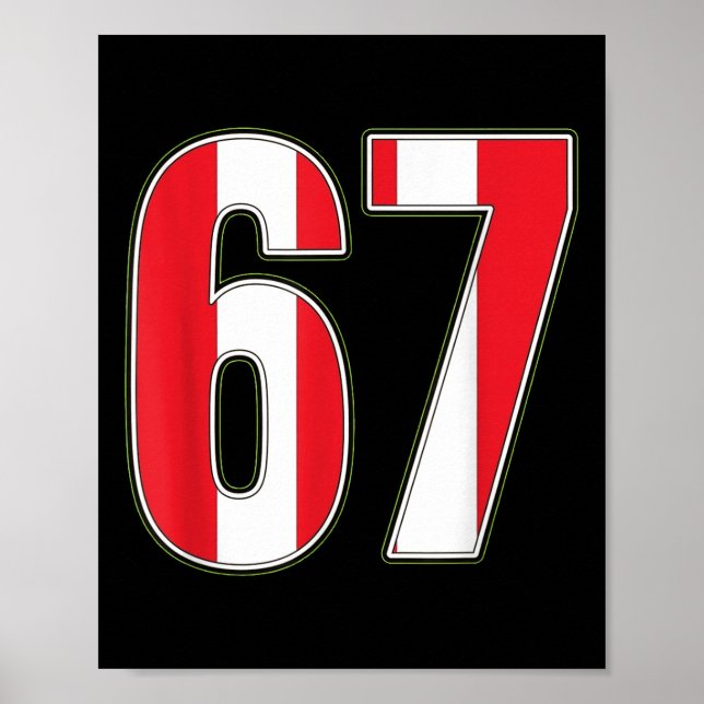 Clic 67 Red White Stripes Design  Poster (Front)