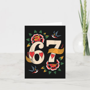 Clic 67 Tattoo Six Seven Valentines Day Ker  Card