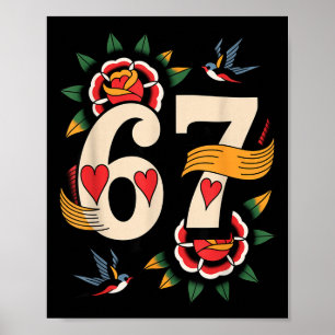 Clic 67 Tattoo Six Seven Valentines Day Ker  Poster