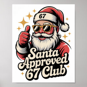 Clic Christmas 67 Santa Meme - Retro Santa Approve Poster