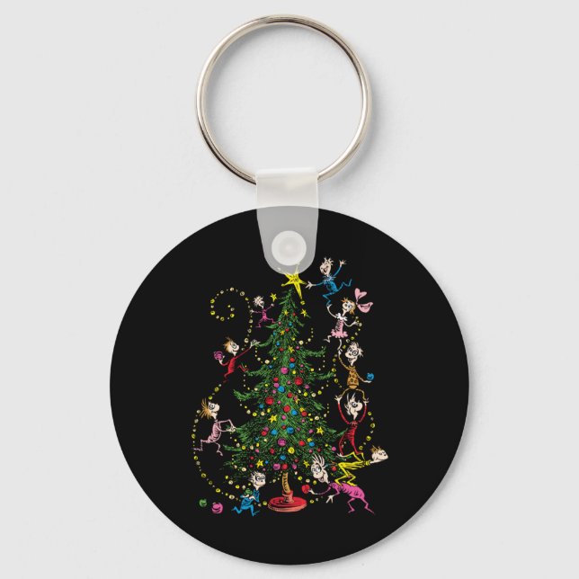 Clic Christmas Tree T Shirt  Key Ring (Front)