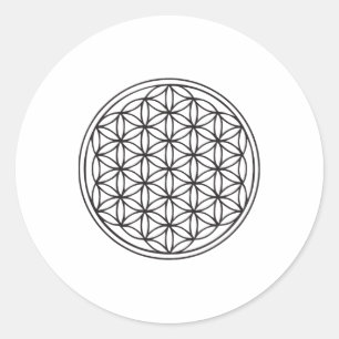 Clic Flower Of Life Sacred Geometry Yoga New Age Classic Round Sticker