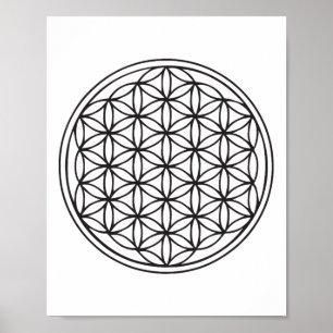 Clic Flower Of Life Sacred Geometry Yoga New Age Poster
