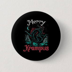 Clic Folklore Christmas Merry Krampus Festive Horr 6 Cm Round Badge
