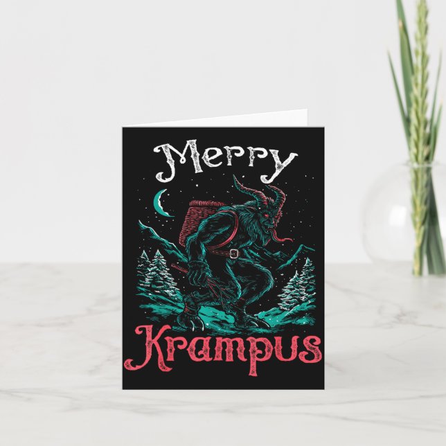 Clic Folklore Christmas Merry Krampus Festive Horr Card (Front)