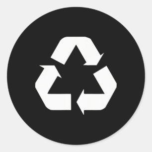 Clic Green-white Recycle Sign Design Standard Classic Round Sticker