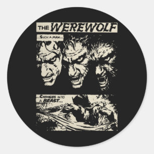 Clic Horror Movie Monster Horror Comic Werewolf Ma Classic Round Sticker