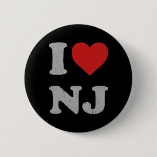 Clic I Love Nj Y2k Souvenir I Heart New Jersey 6 Cm Round Badge
