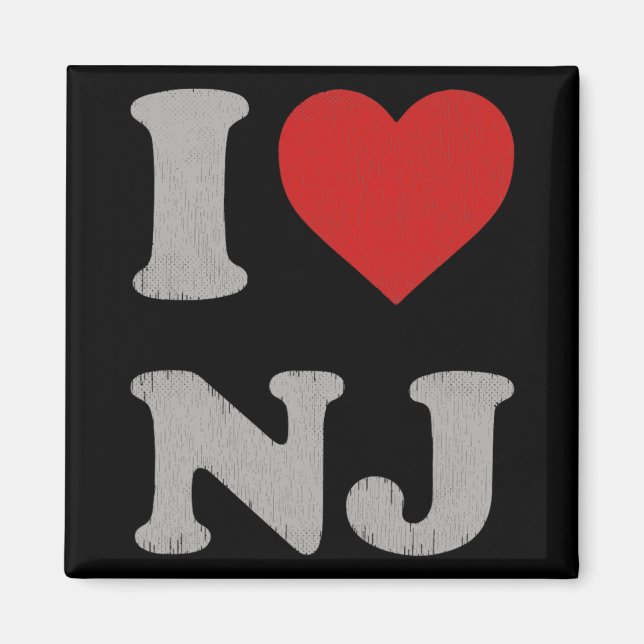 Clic I Love Nj Y2k Souvenir I Heart New Jersey  Magnet (Front)