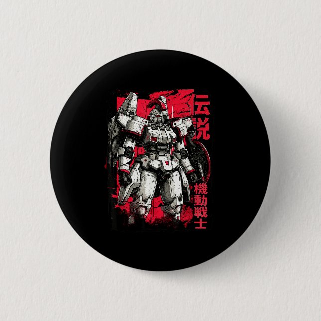 Clic Japanese Legendary Mecha Warrior Robot  6 Cm Round Badge (Front)