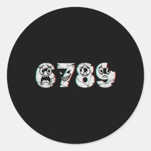 Clic Math Joke True Story 6 7 8 9 Funny Retro 67 M Classic Round Sticker