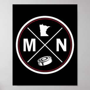 Clic Minnesota Hockey Mn Outline Poster