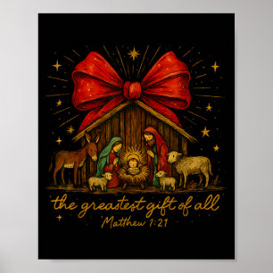 Clic Nativity Scene – Greatest Gift Matthew 1_21 Poster