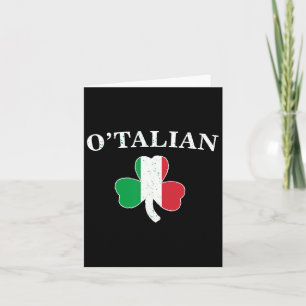 Clic O'talian Shamrock And Italy Flag Irish St Pat Card