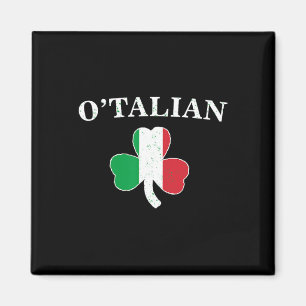 Clic O'talian Shamrock And Italy Flag Irish St Pat Magnet