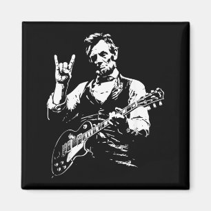 Clic President Abraham Lincoln Playing Rock Guitar Magnet