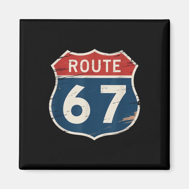 Clic Road Trip Route 67 Highway Shield Bydge  Magnet (Front)