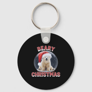 Clic Snow Globe Christmas Lar Bear  Key Ring