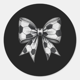 Clic Soccer Ll Bow Shirt Mono Footll Game Spirit Classic Round Sticker