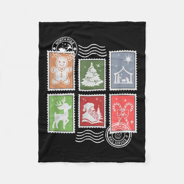 Clic Stage Stamps Christmas Mail  Fleece Blanket (Front)