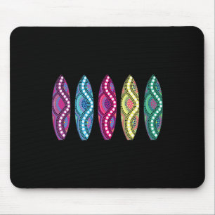 Clic Surfboard Quiver- Surfing Inspired Colorful D Mouse Pad
