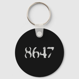 Clic Vintage 80s Style 86 47 Anti Trump  Key Ring