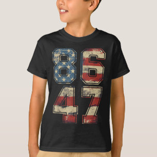 Clic Vintage 80s Style 86 47 Anti Trump Usa Flag T-Shirt